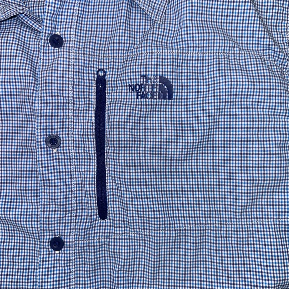 The North Face Mens XL‎ Blue Plaid Long Sleeve Button Down Shirt